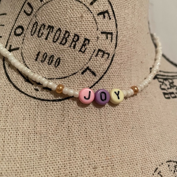 Joy 🧡 Glass Beaded Necklace - Picture 1 of 8